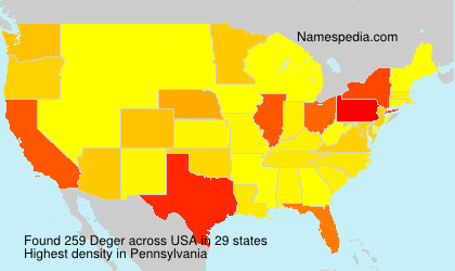 Surname Deger in USA