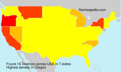Surname Deshore in USA