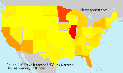 Surname Devalk in USA