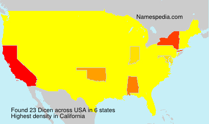 Surname Dicen in USA