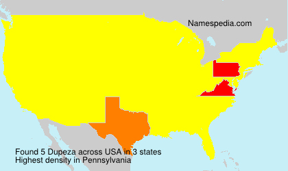 Surname Dupeza in USA