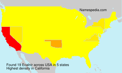 Surname Ecalnir in USA