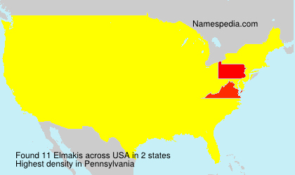 Surname Elmakis in USA