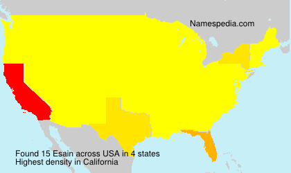 Surname Esain in USA