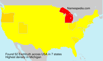Surname Eschtruth in USA