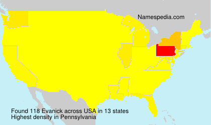 Surname Evanick in USA