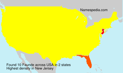 Surname Faunde in USA