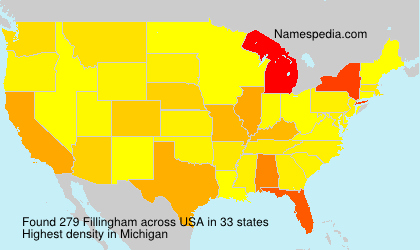 Surname Fillingham in USA