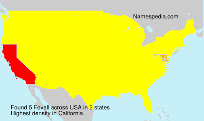 Surname Fovall in USA