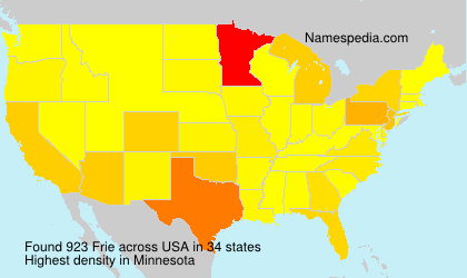 Surname Frie in USA