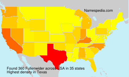 Surname Fullenwider in USA