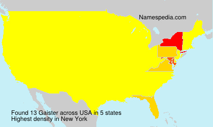 Surname Gaister in USA