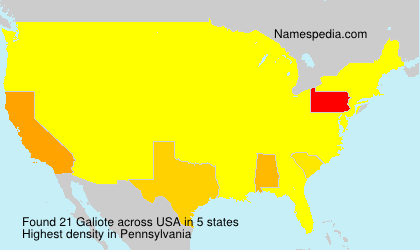 Surname Galiote in USA