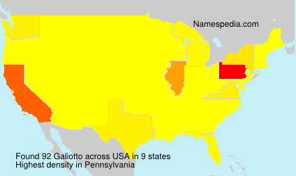 Surname Galiotto in USA