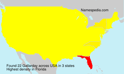 Surname Gallarday in USA