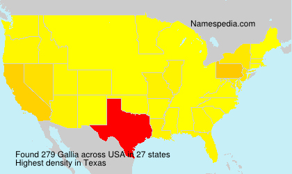 Surname Gallia in USA