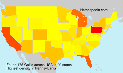 Surname Gallie in USA
