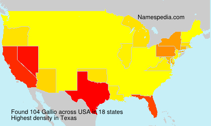 Surname Gallio in USA