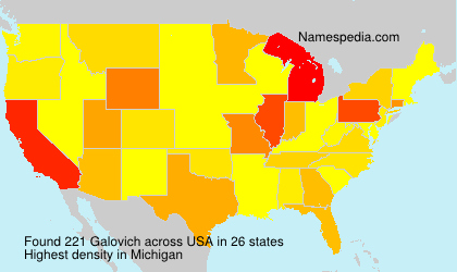 Surname Galovich in USA