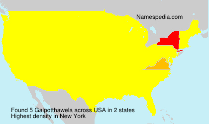 Surname Galpotthawela in USA