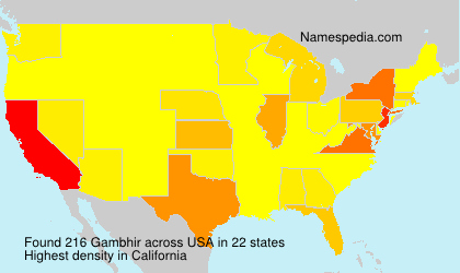 Surname Gambhir in USA