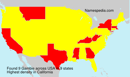 Surname Gambie in USA