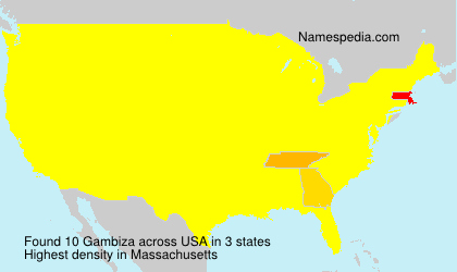 Surname Gambiza in USA