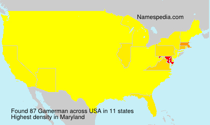Surname Gamerman in USA
