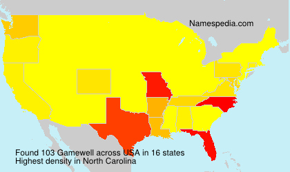 Surname Gamewell in USA