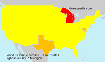 Surname Gamnje in USA