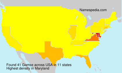 Surname Gamse in USA