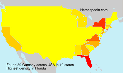 Surname Gamsey in USA