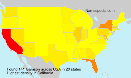Surname Gamson in USA