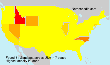 Surname Gandiaga in USA