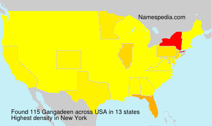 Surname Gangadeen in USA