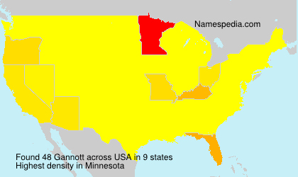 Surname Gannott in USA