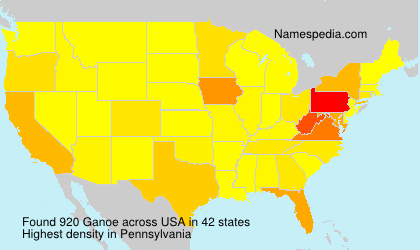 Surname Ganoe in USA