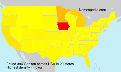 Surname Gansen in USA