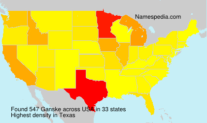 Surname Ganske in USA