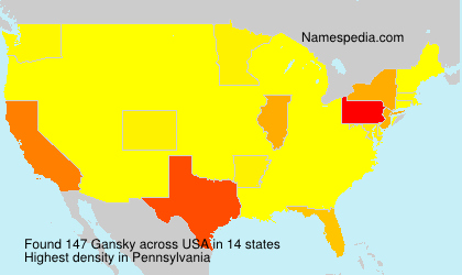 Surname Gansky in USA
