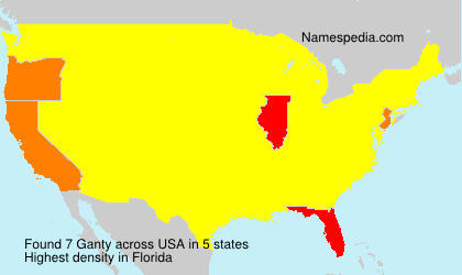 Surname Ganty in USA