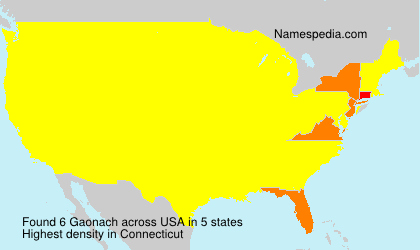 Surname Gaonach in USA