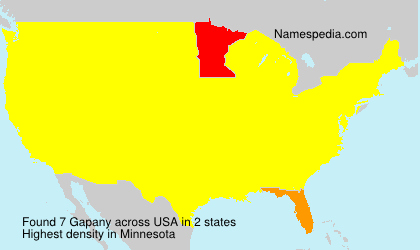 Surname Gapany in USA