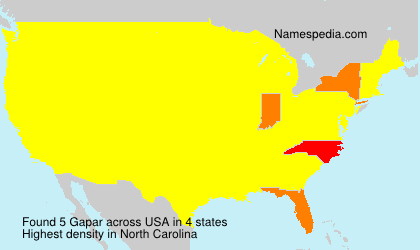 Surname Gapar in USA