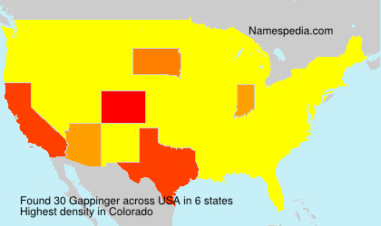 Surname Gappinger in USA