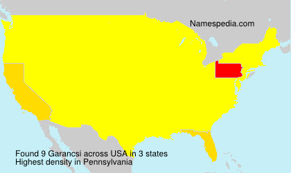 Surname Garancsi in USA