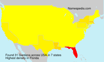 Surname Gardana in USA
