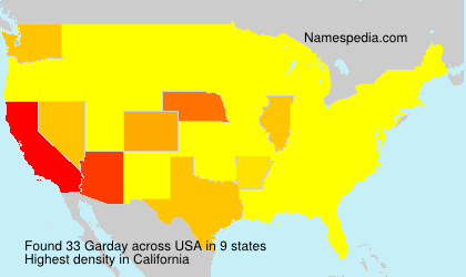 Surname Garday in USA