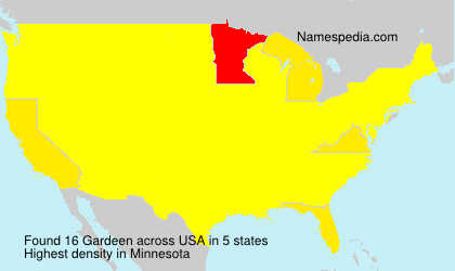 Surname Gardeen in USA