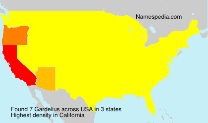 Surname Gardelius in USA